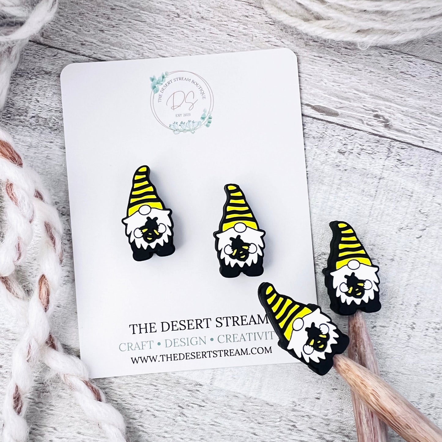Honeybee Gnome Stitch Stoppers