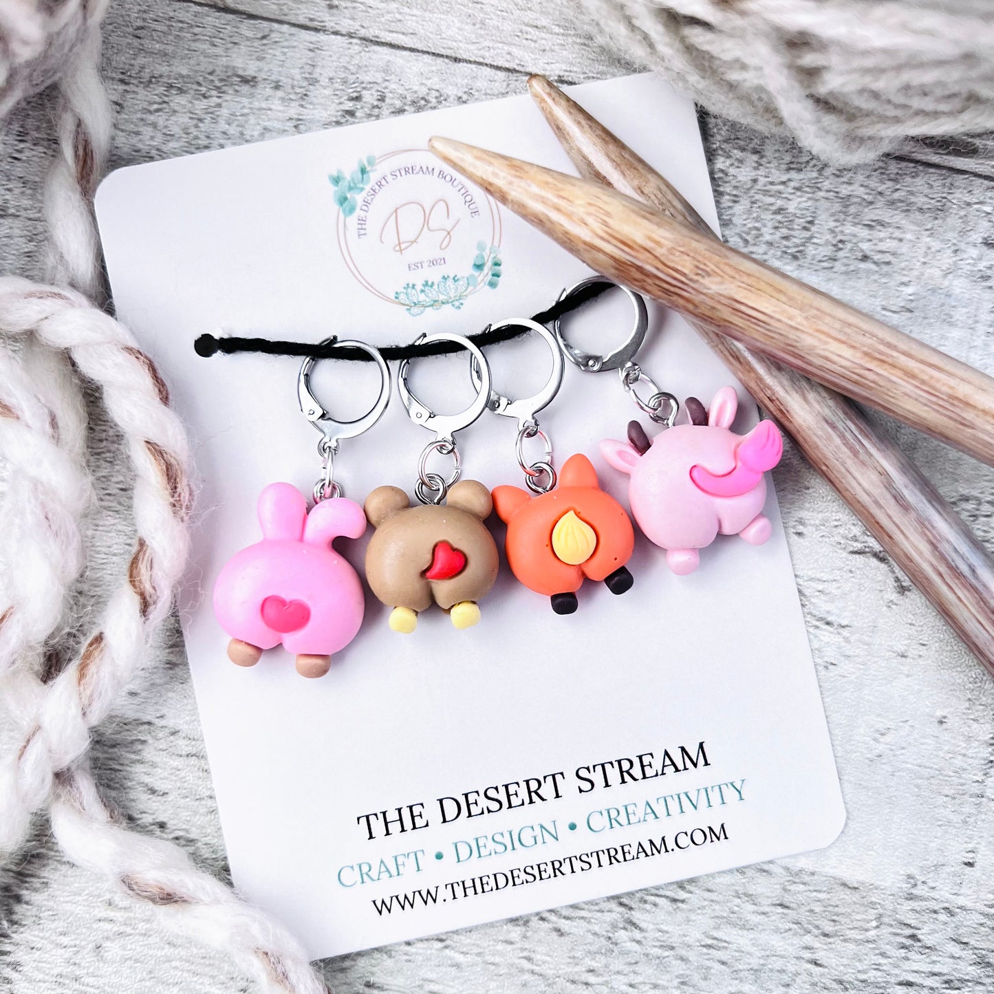 Furry Fannies Stitch Markers