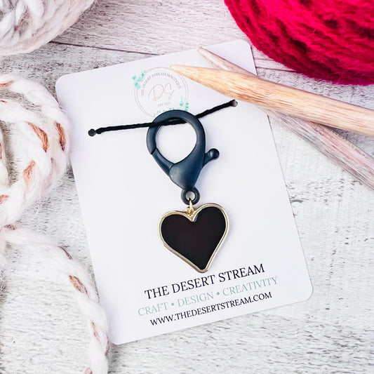 Black Heart Jumbo Stitch Marker