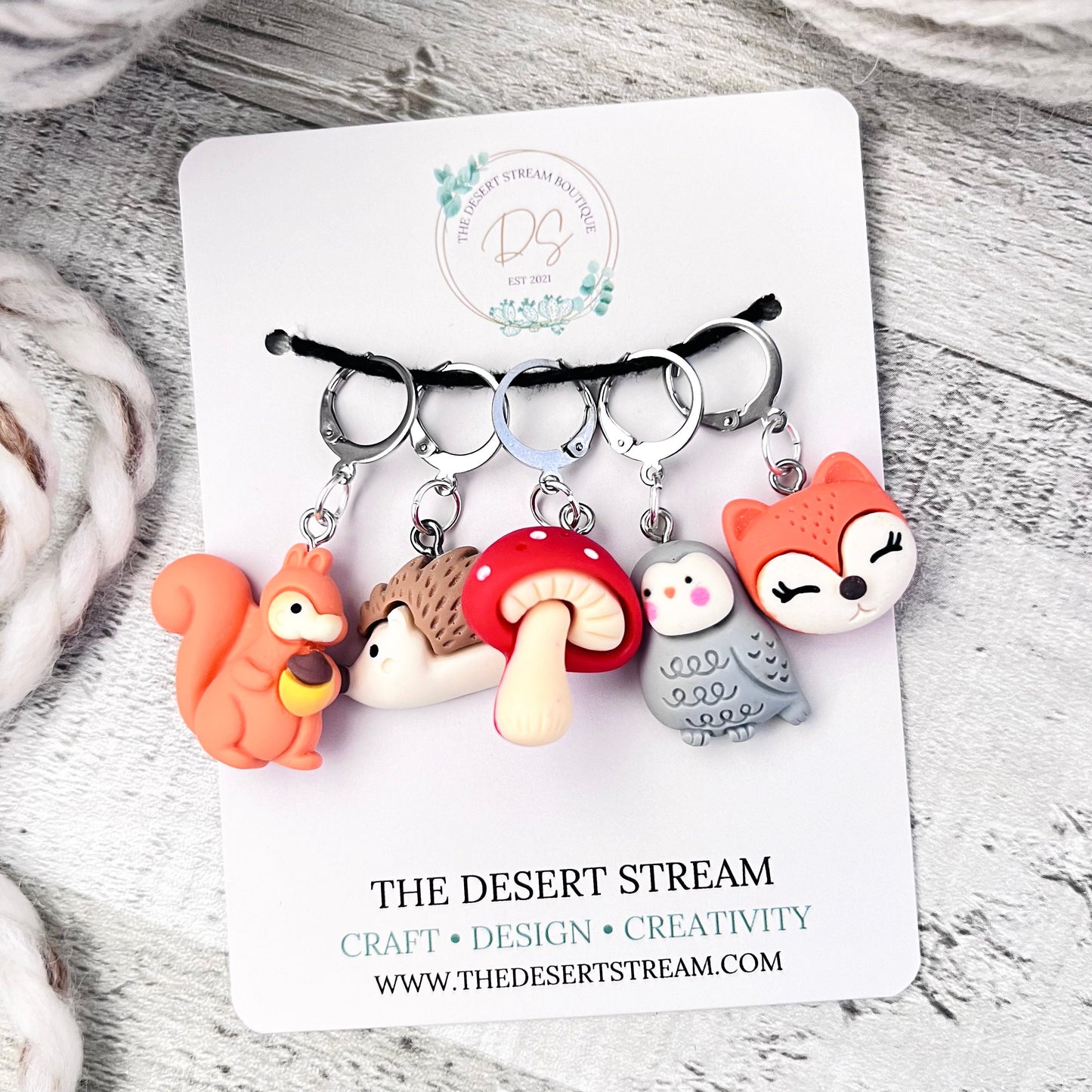 Woodland Friends Stitch Markers Set - Knitting and Crochet