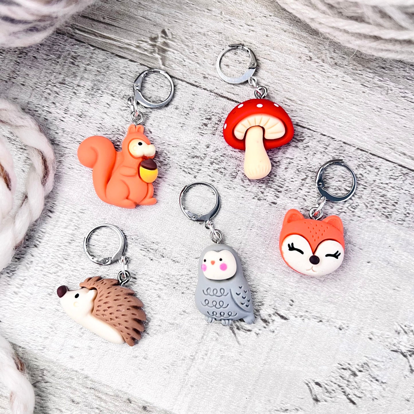 Woodland Friends Stitch Markers Set - Knitting and Crochet