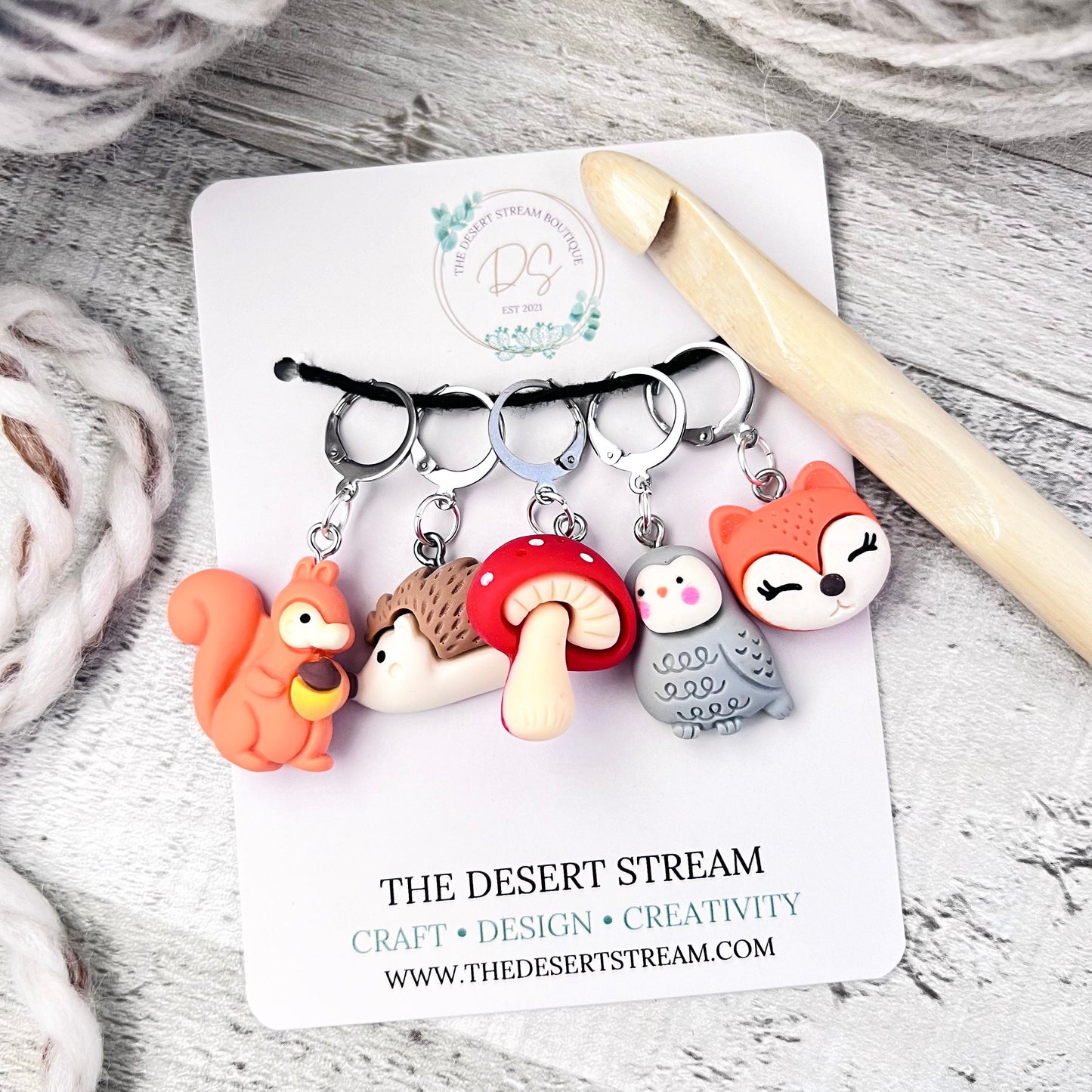 Woodland Friends Stitch Markers Set - Knitting and Crochet